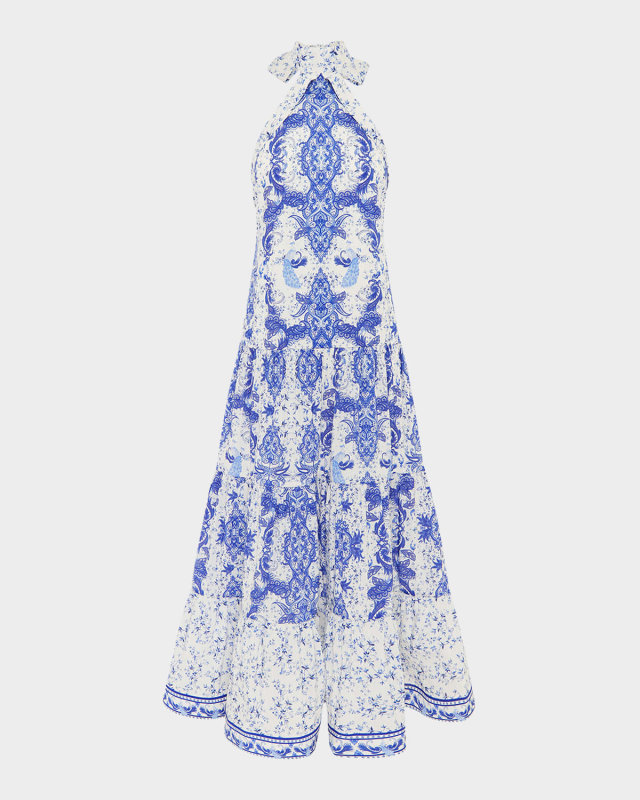 Evelyn Backless Halter Maxi Dress